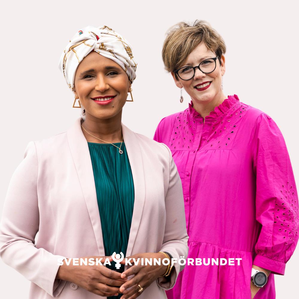 Bild på Svenska Kvinnoförbundets vice ordförande Ramieza Mahdi och Pia Sundell